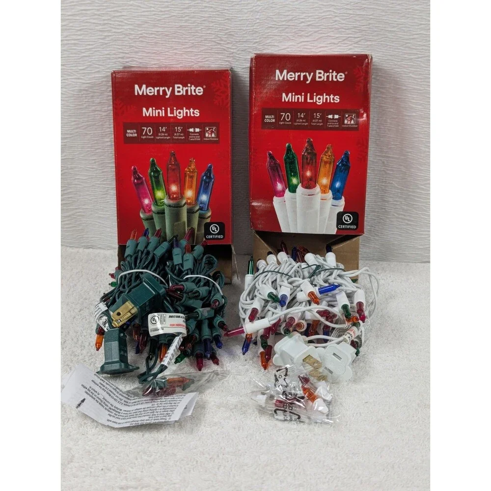 Christmas - Merry Brite - 70 Count - Mini Lights - 2 Pack